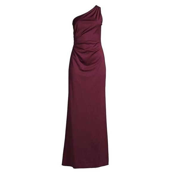 NWT SACHIN + BABI Cece Gown in Deep Wine One-Shoulder Maxi Dress Long Column 8 - Picture 4 of 14